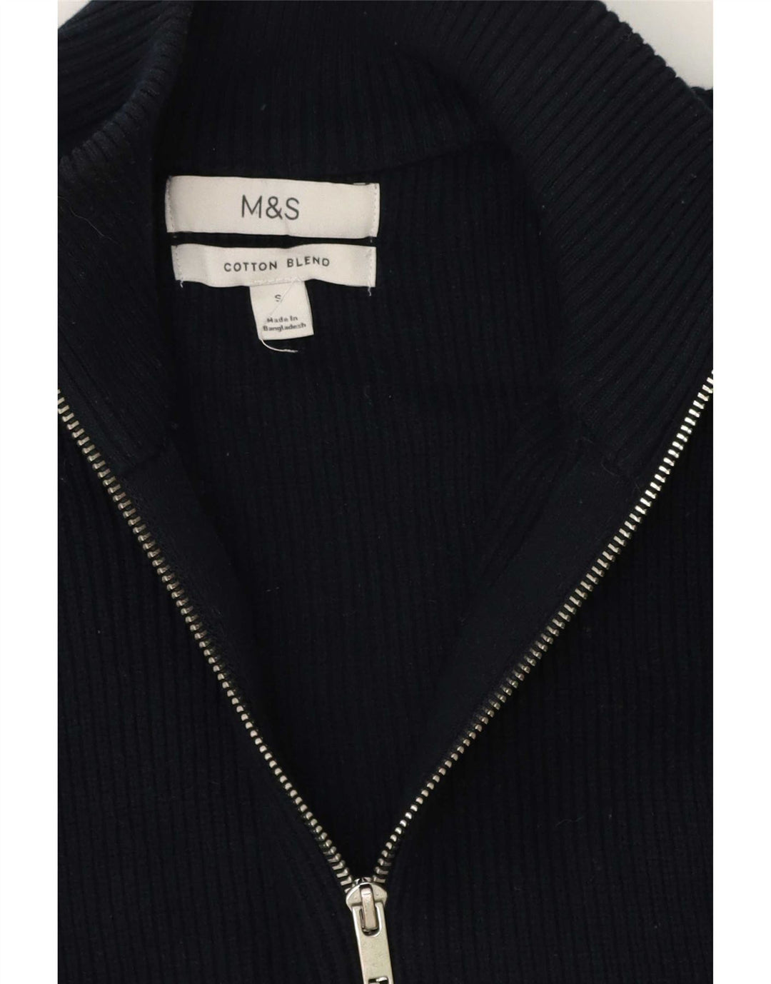Ανδρικό πουλόβερ ζακέτα Marks & Spencer Small Navy Blue Cotton