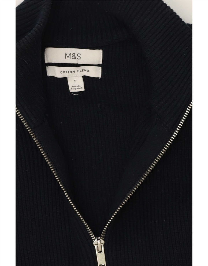 Ανδρικό πουλόβερ ζακέτα Marks & Spencer Small Navy Blue Cotton