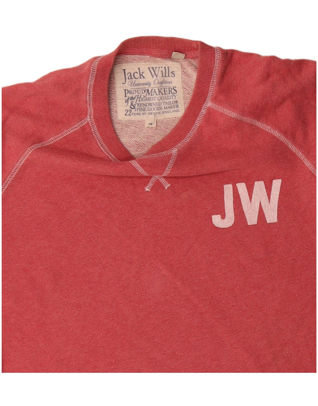 JACK WILLS Ανδρικό γραφικό φούτερ Jumper Μεσαίο κόκκινο βαμβακερό