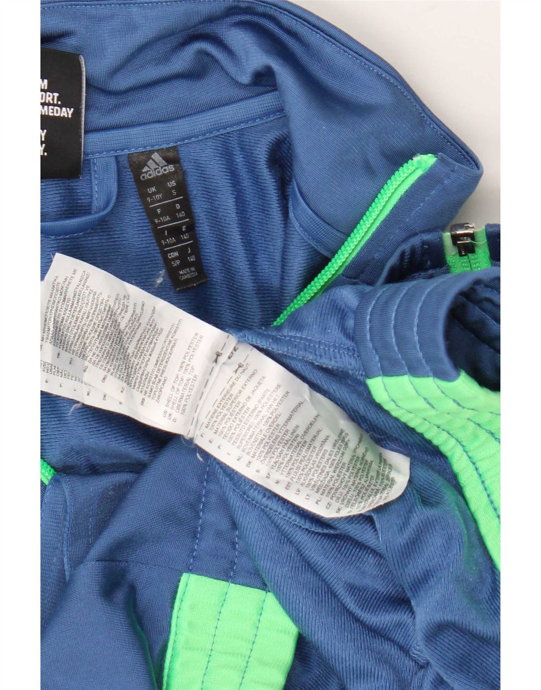 Adidas Boys Graphic αθλητική φόρμα Top Jacket 9-10 Years Blue Colourblock