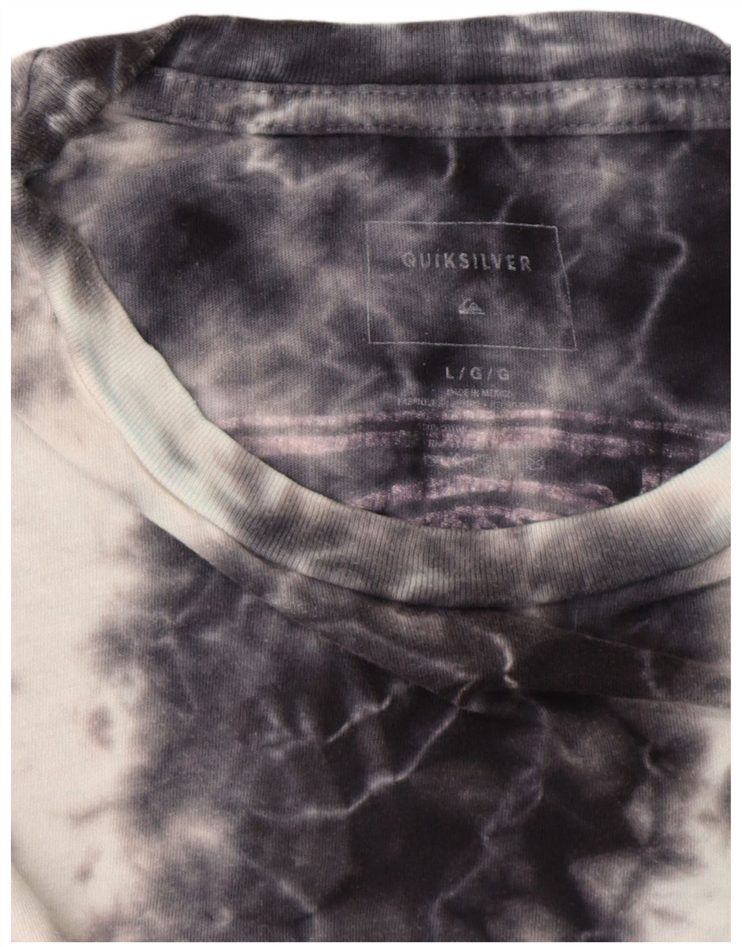 Γυναικείο γραφικό μπλουζάκι Quiksilver Top UK 16 Large Navy Blue Tie Dye