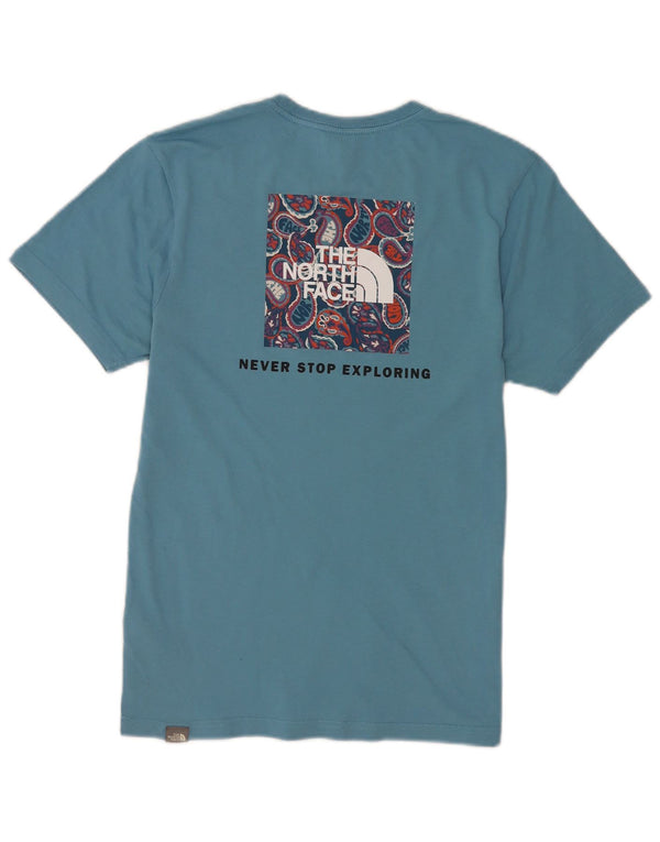 The North Face Ανδρικό γραφικό T-Shirt Top Μικρό μπλε βαμβακερό