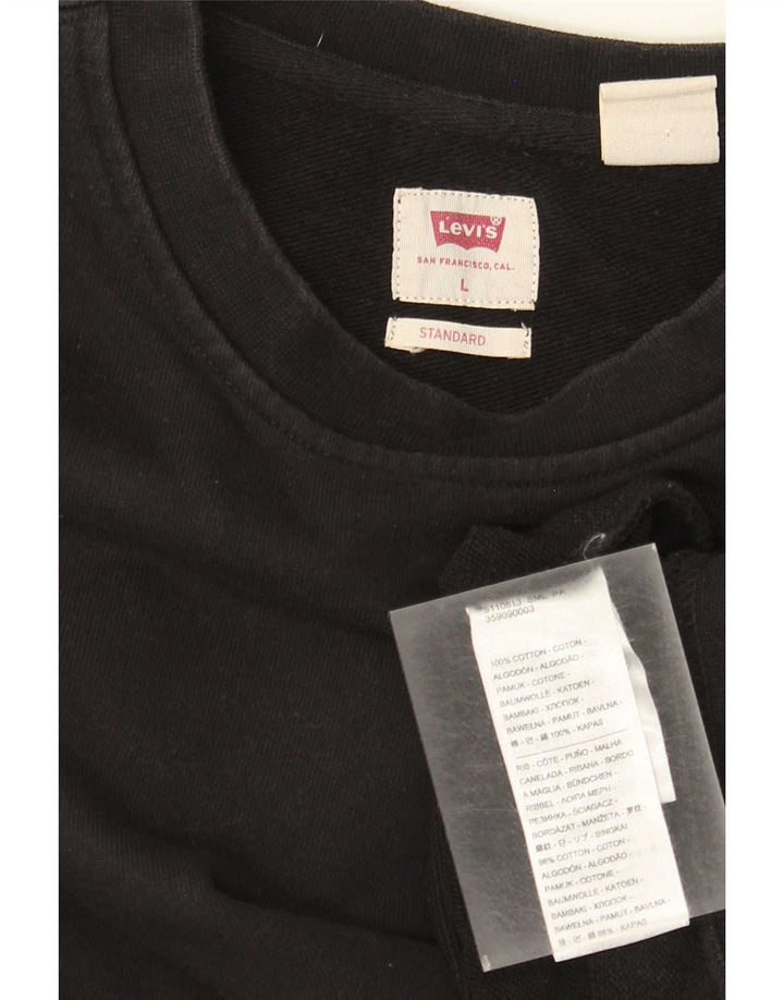 Ανδρικό φούτερ Levi's Standard Fit Jumper μεγάλο μαύρο βαμβακερό