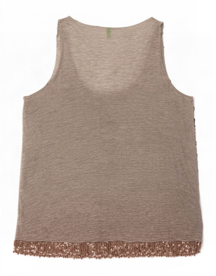Γυναικείο γιλέκο Benetton Sequin Top UK 14 Medium Grey Viscose