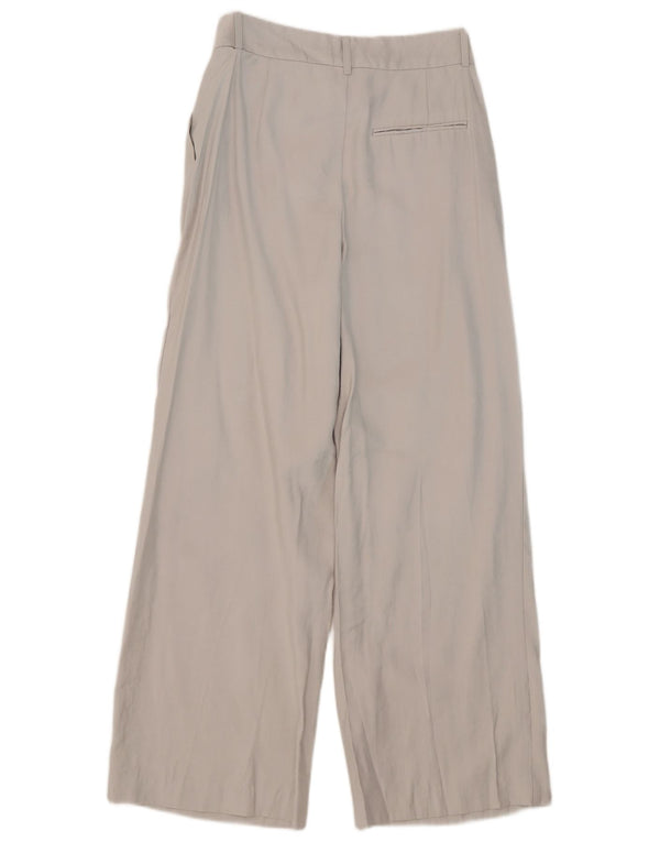 Zara Γυναικείο παντελόνι Chino με φαρδύ πόδι Small W26 L30 Grey Modal