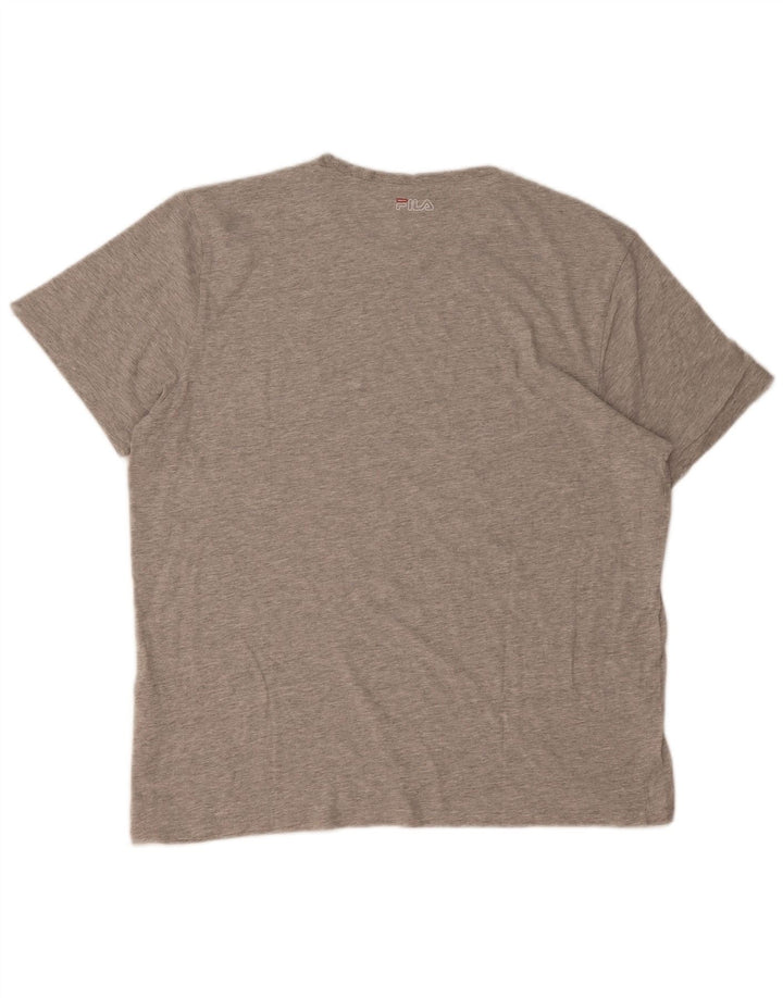 Ανδρικό γραφικό T-Shirt Fila Top Large Grey Flecked