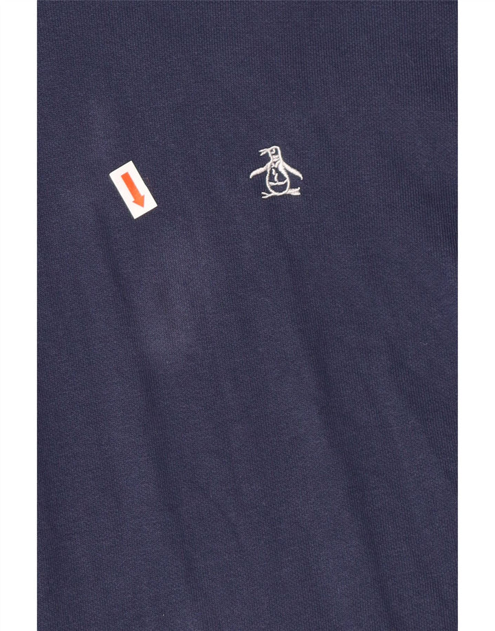 PENGUIN Ανδρικό φούτερ με κουκούλα, μεγάλο μπλε βαμβακερό