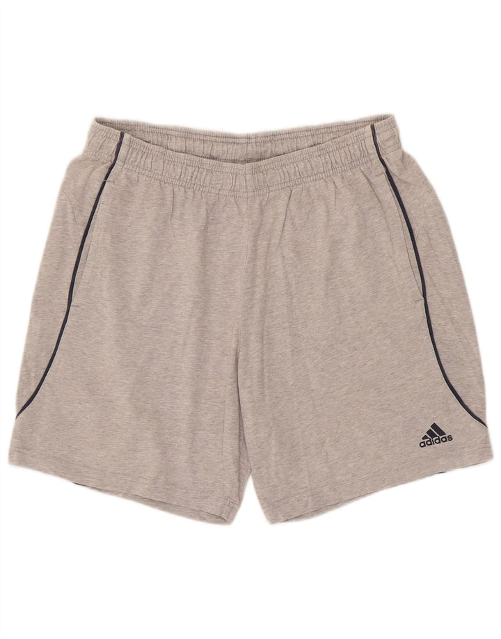 Ανδρικό αθλητικό σορτς Adidas από μεσαίο γκρι βαμβακερό