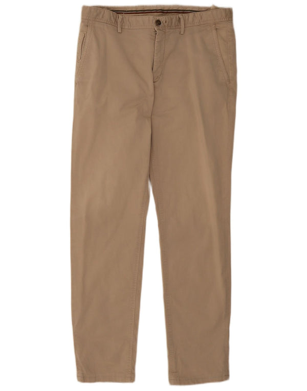 Massimo Dutti Ανδρικό παντελόνι Chino με λεπτή εφαρμογή EU 42 Large W32 L29 Μπεζ βαμβακερό
