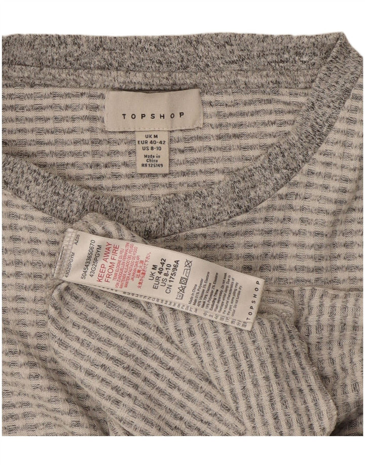 Topshop Γυναικείο Crop Top Μακρυμάνικο UK 14 Medium Grey Polyester