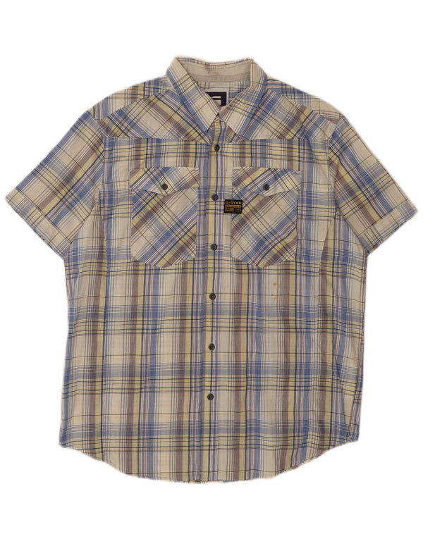 G-Star Mens Graphic Short Sleeve Shirt XL Multicoloured Plaid Cotton