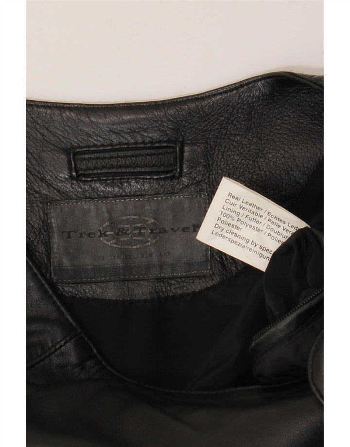 Vintage Ανδρικό Δερμάτινο Gilet UK 38 Medium Black