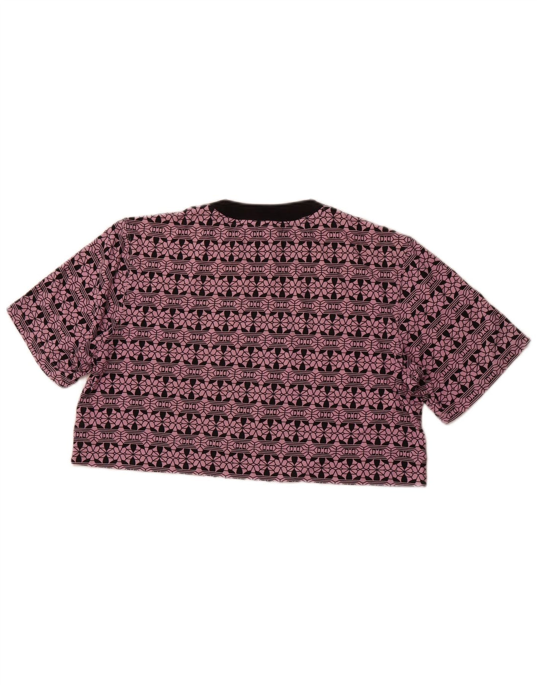 Γυναικείο γραφικό μπλουζάκι ADIDAS Oversized Crop Top UK 6 XS Μωβ βαμβακερό