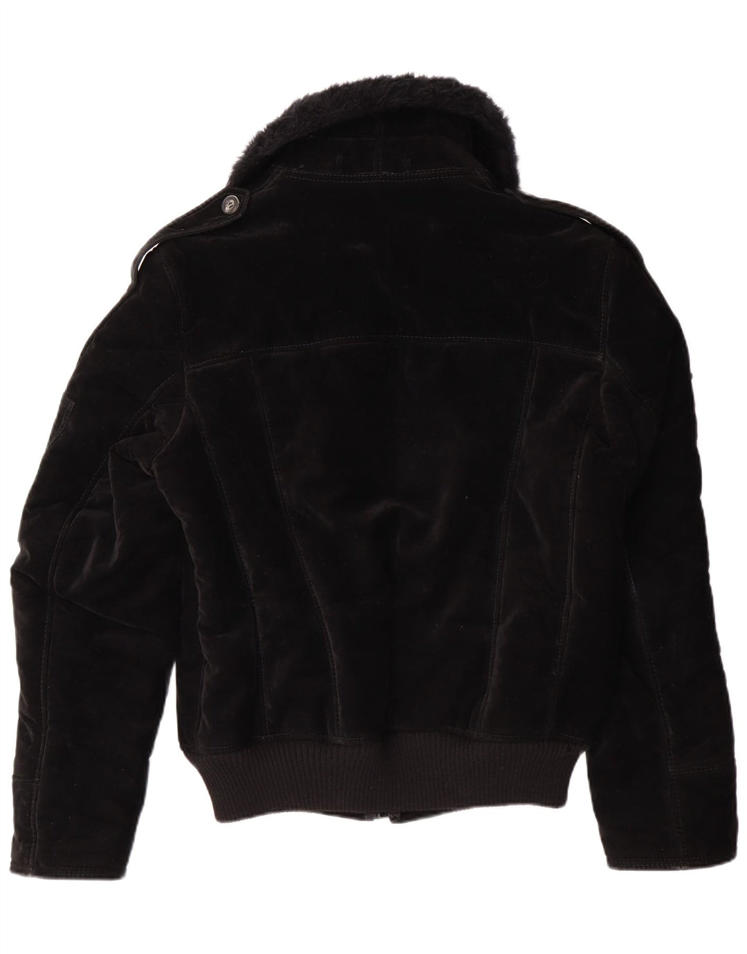 VINTAGE Γυναικείο Σέρπα Μπουφάν UK 12 μεσαία μαύρη βισκόζη