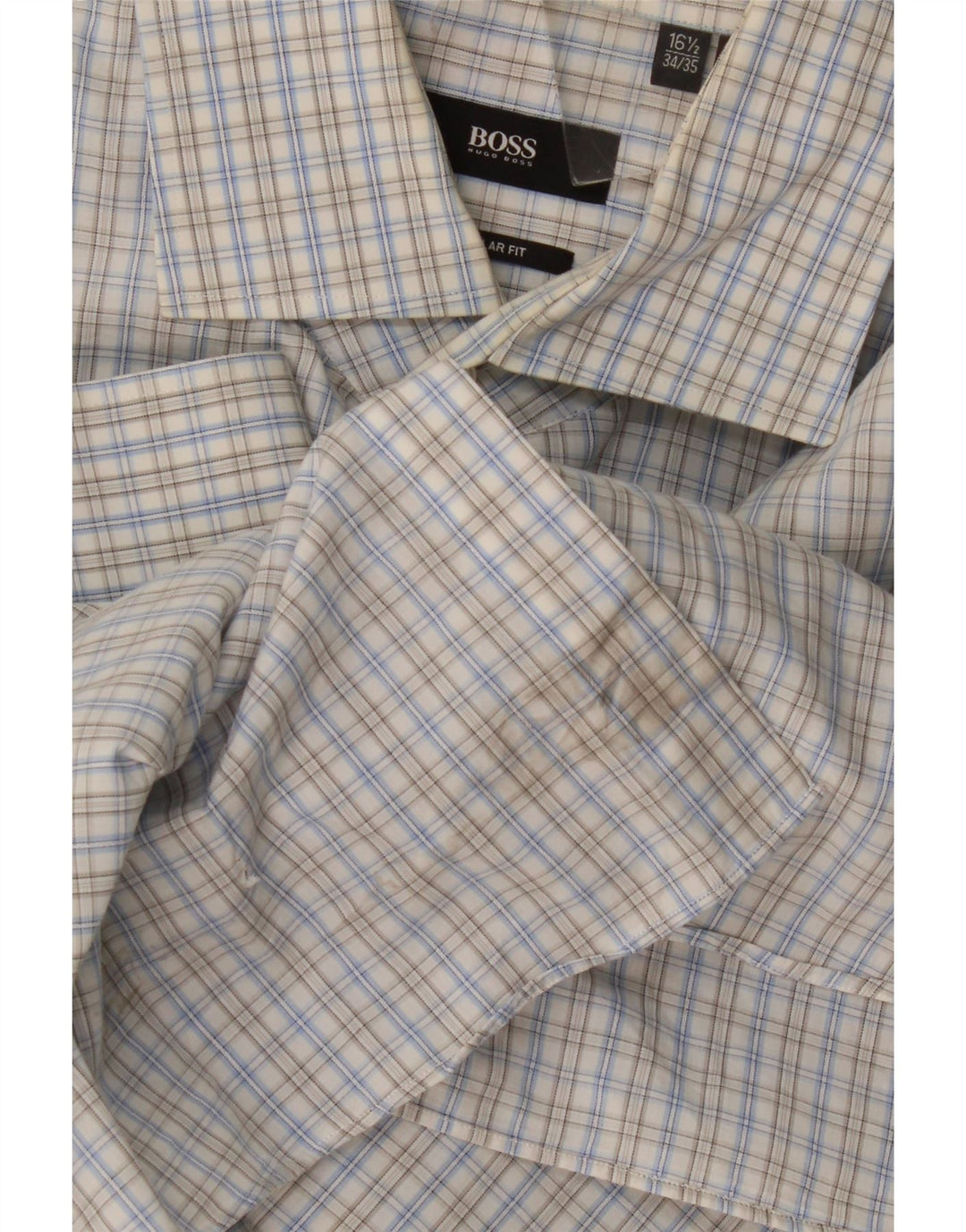 Ανδρικό πουκάμισο Hugo Boss Regular Fit Size 16 1/2 Large Blue Gingham Cotton