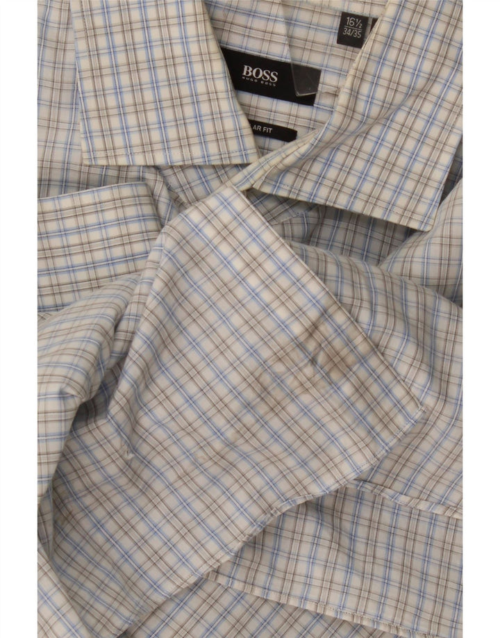 Ανδρικό πουκάμισο Hugo Boss Regular Fit Size 16 1/2 Large Blue Gingham Cotton