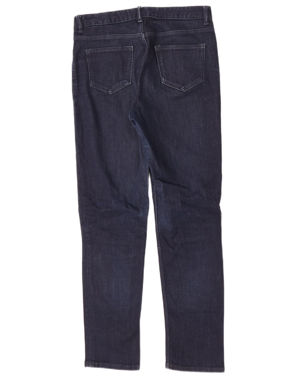 Marks & Spencer Γυναικεία Straight Jeans UK 10 Small W30 L29 Navy Blue Cotton