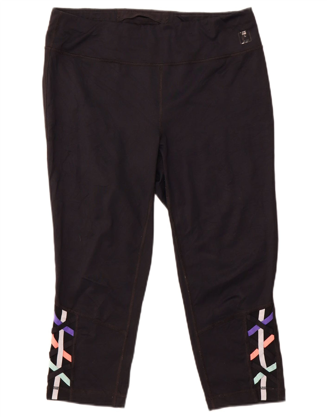 Fila Γυναικεία Κάπρι Κολάν UK 16 Large Black Nylon