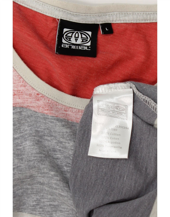 Animal Ανδρικό T-Shirt Top Μεγάλο Πολύχρωμο Βαμβακερό ριγέ