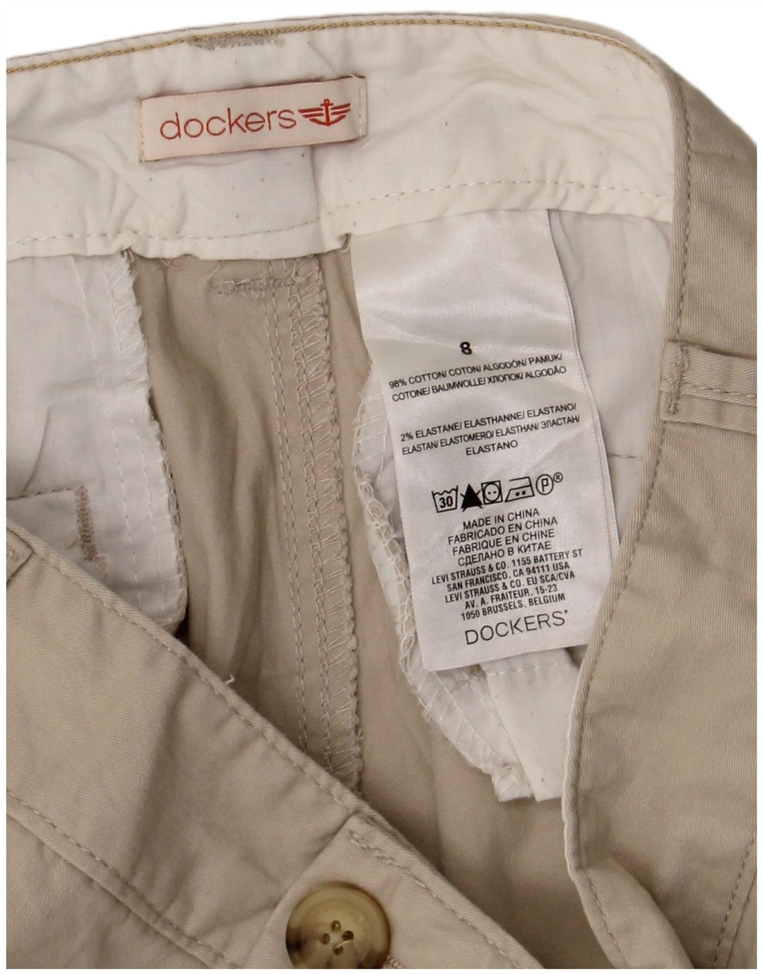 Dockers Γυναικείο Σορτς Chino US 8 Medium W30 Μπεζ βαμβακερό