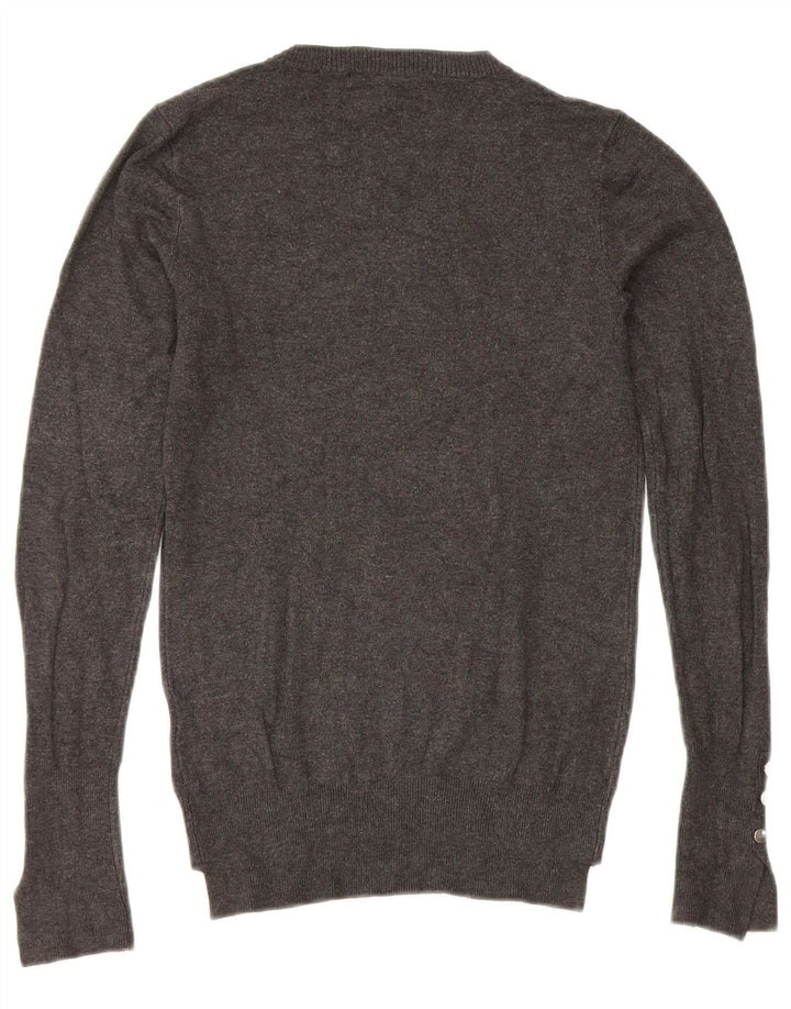 Zara Γυναικείο πουλόβερ με λαιμόκοψη UK 8 Small Grey