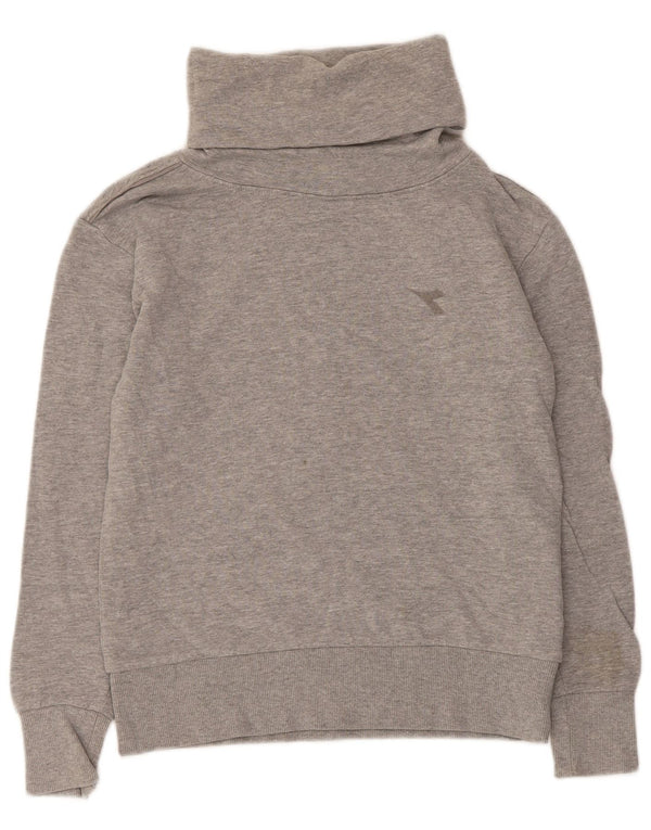 Diadora γυναικεία φούτερ με ρολό λαιμόκοψη UK 10 Small Grey Flecked Cotton