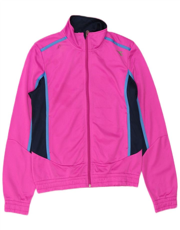 Γυναικεία αθλητική φόρμα Diadora Top Jacket UK 10 Small Pink Colourblock Polyester