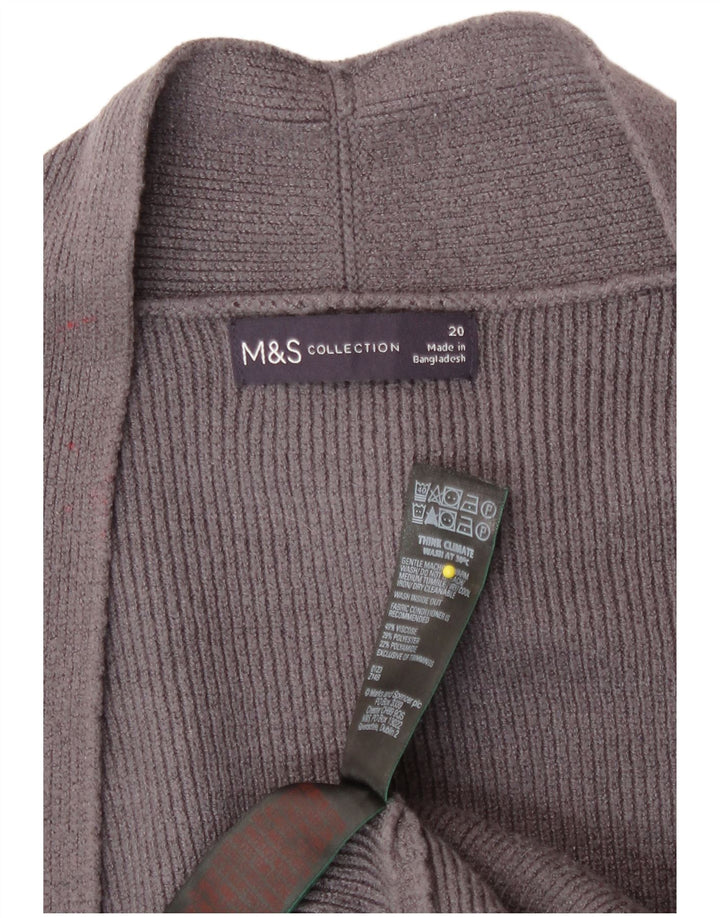 Marks & Spencer Γυναικείο ανοιχτό πουλόβερ ζακέτα UK 20 2XL γκρι βισκόζη