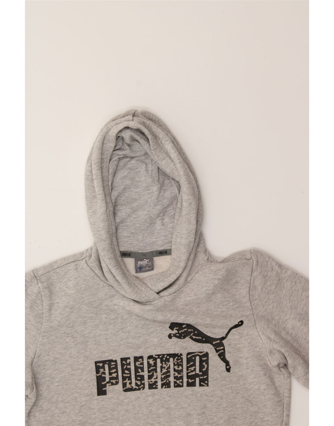 PUMA Boys Graphic Hoodie Jumper 13-14 Years Grey Vintage Puma and Second-Hand Puma from Messina Hembry 