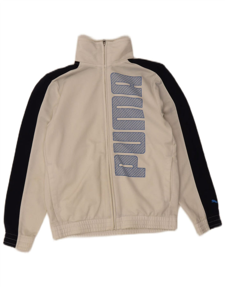 Puma Boys Graphic αθλητική φόρμα Top Jacket 9-10 Years White Colourblock