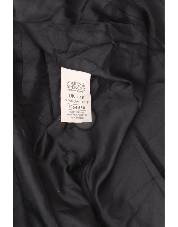 Marks & Spencer Γυναικείο Standard Blazer Jacket UK 16 Large Navy Blue