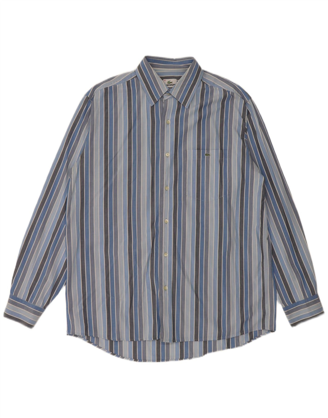 Ανδρικό πουκάμισο LACOSTE Νούμερο 42 Μεγάλο Βαμβακερό Μπλε Ριγέ