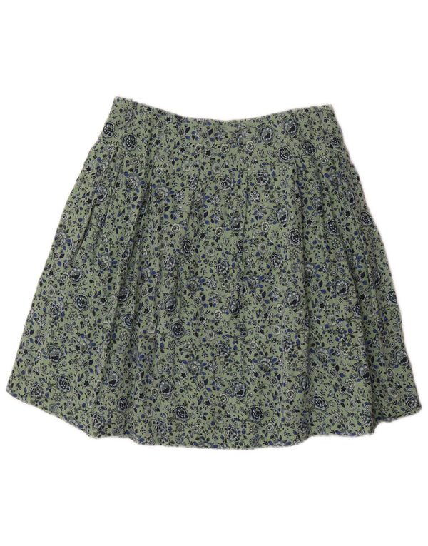 Fat Face Γυναικεία πλισέ φούστα UK 8 Small W28 Green Floral Viscose