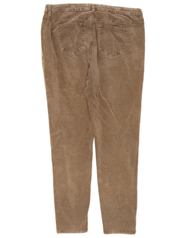 Monsoon Γυναικείο Skinny Velvet Casual Παντελόνι UK 18 XL W38 L30 Beige βαμβακερό