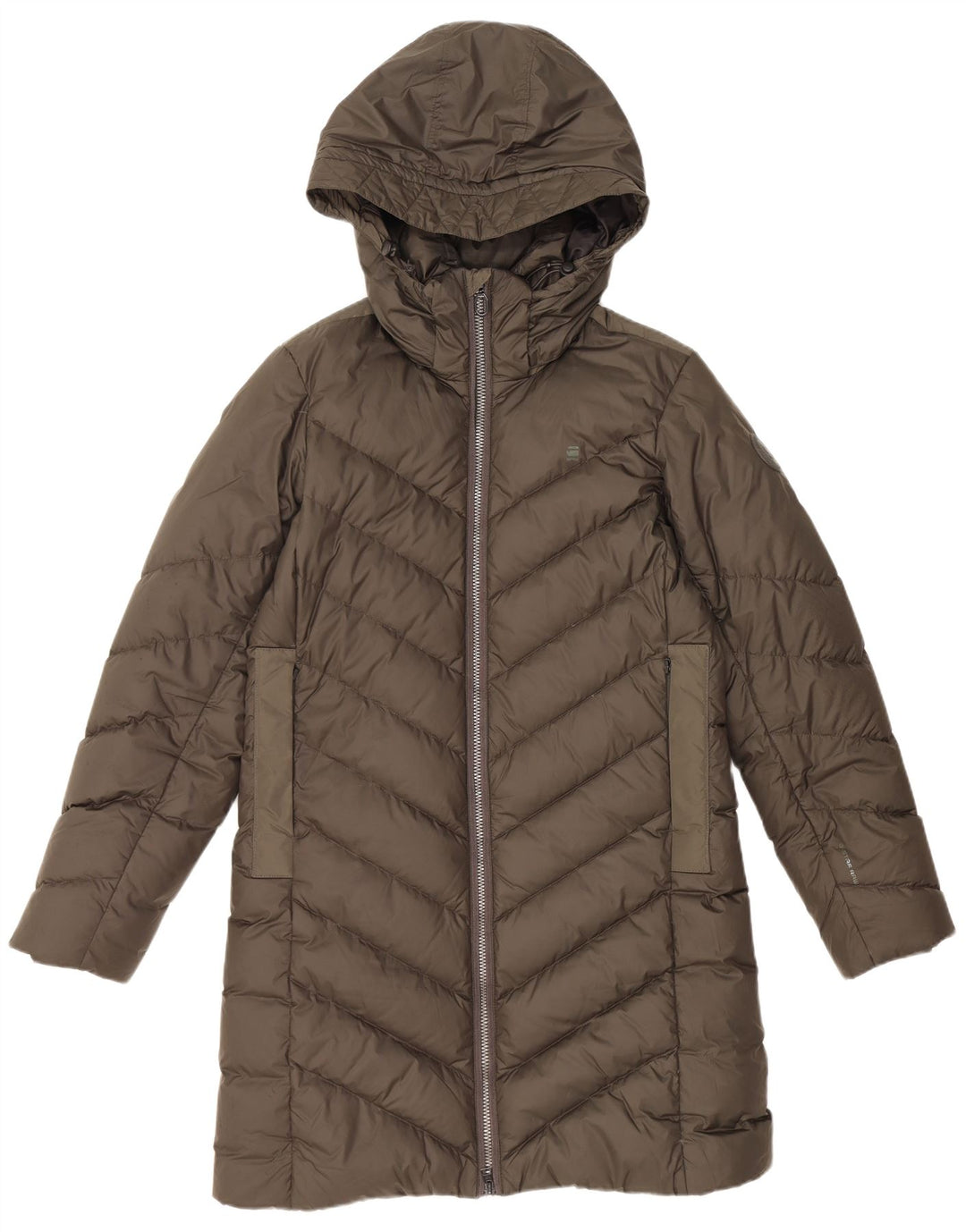 G-STAR Γυναικείο παλτό με κουκούλα με επένδυση UK 14 Medium Khaki Polyester