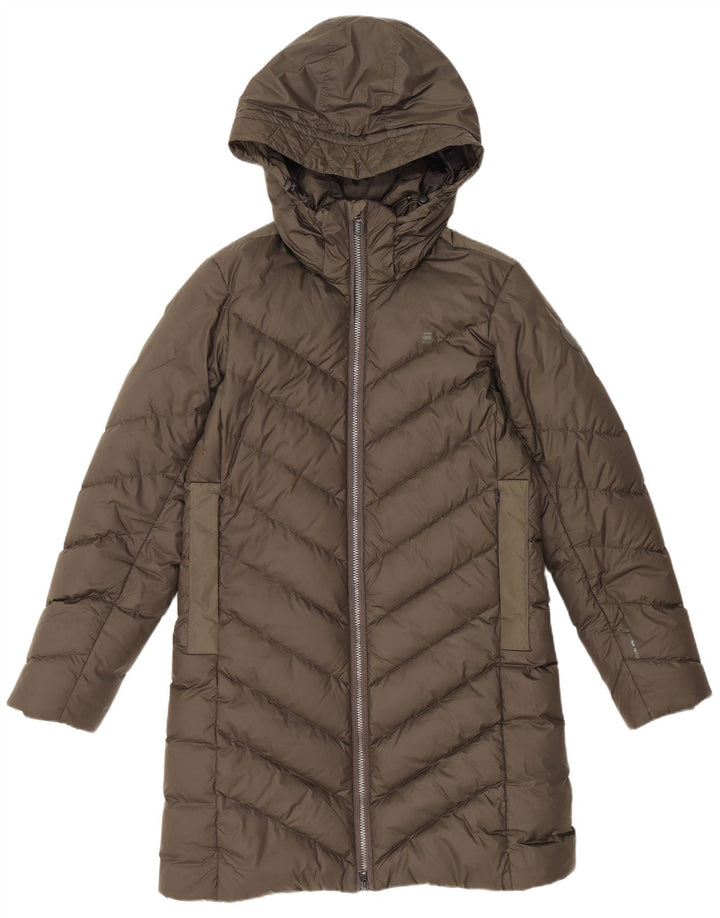 G-STAR Γυναικείο παλτό με κουκούλα με επένδυση UK 14 Medium Khaki Polyester