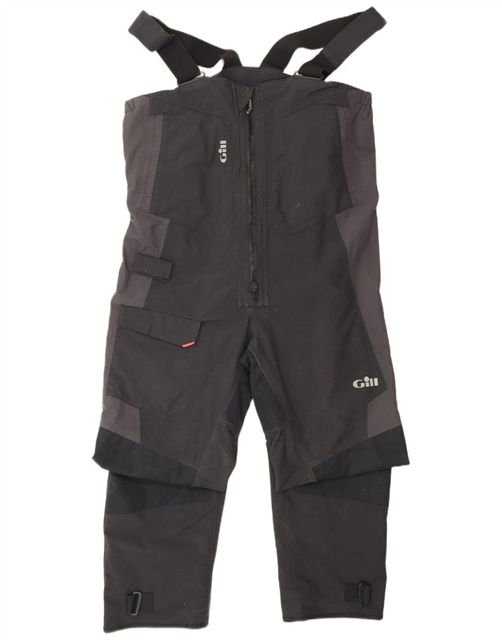GILL Mens Cargo Dungarees Αδιάβροχο Παντελόνι Μεγάλο Μαύρο Nylon Nautical