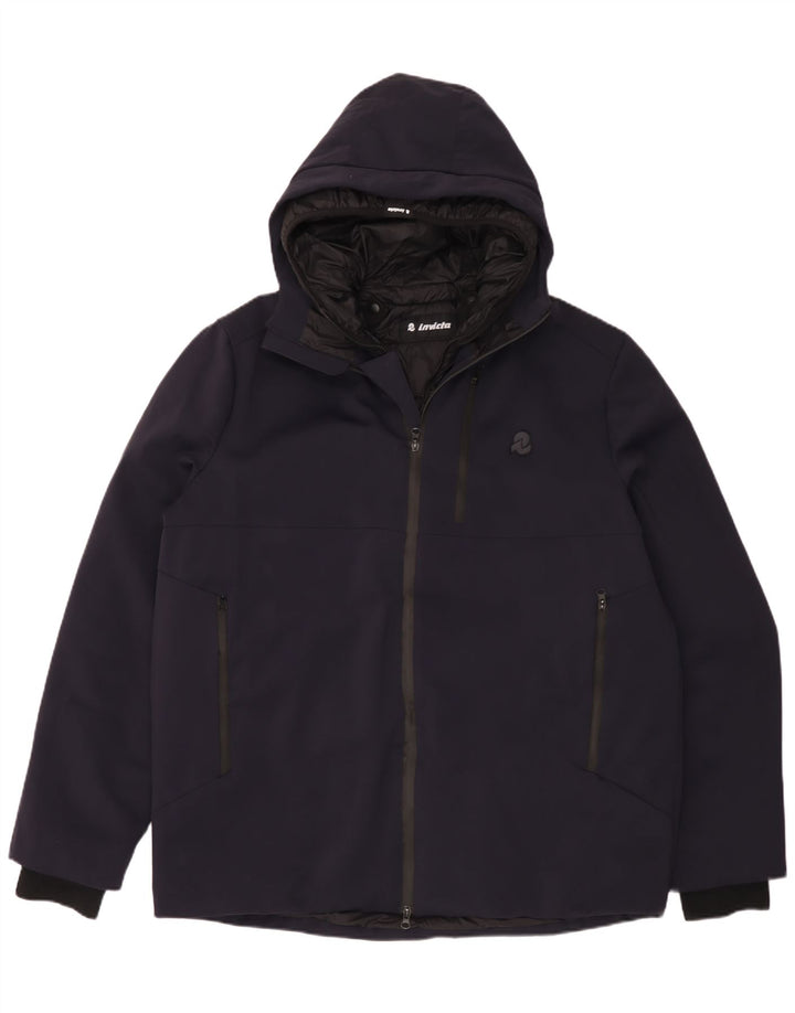 Ανδρικό μπουφάν με κουκούλα Invicta UK 48 4XL Navy Blue Polyamide