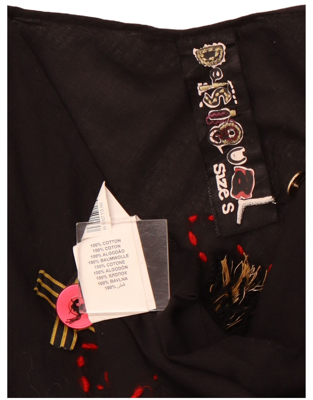 Γυναικεία μακρυμάνικη μπλούζα DESIGUAL τοπ 10 μικρού μαύρου βαμβακιού