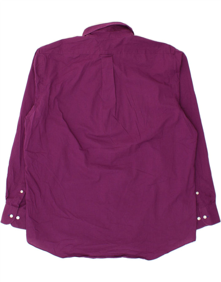 IZOD Mens Regular Fit Shirt Size 16 1/2 Large Purple Check Cotton Vintage Izod and Second-Hand Izod from Messina Hembry 
