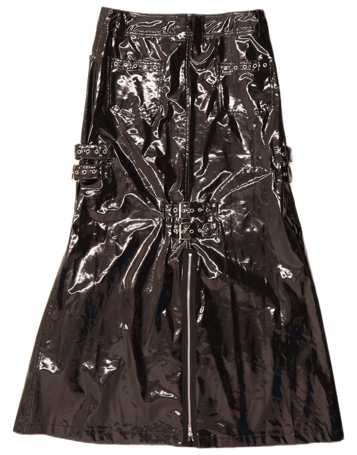 ΒΑΣΙΛΙΣΣΑ ΤΟΥ ΣΚΟΤΑΔΙΟΥ Γυναικεία μάξι φούστα σε γραμμή Α Μικρή W28 Μαύρη γοτθική