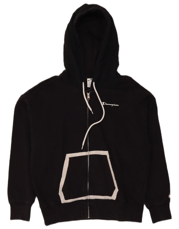 Champion γυναικείο πουλόβερ με κουκούλα με φερμουάρ UK 18 XL μαύρο βαμβακερό