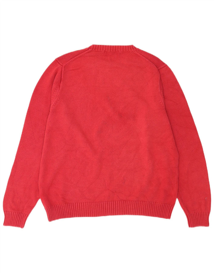 Ανδρικό πουλόβερ Marks & Spencer Blue Harbor Crew Neck Jumper Μεσαίο κόκκινο