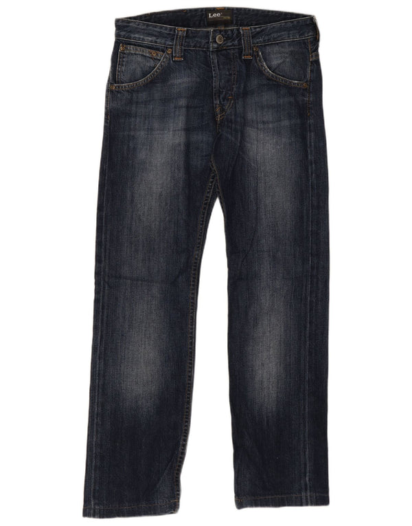 Lee Womens Powell Straight Jeans W30 L28 Navy Blue Cotton