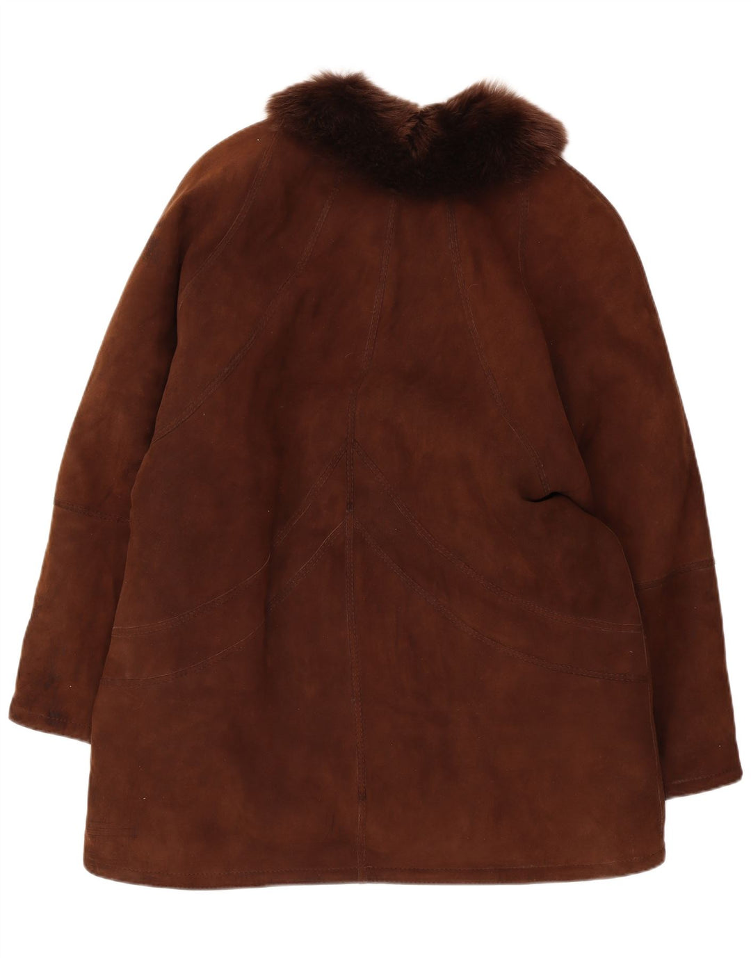 Vintage Γυναικείο Παλτό Shearling UK 14 Μεγάλο Καφέ