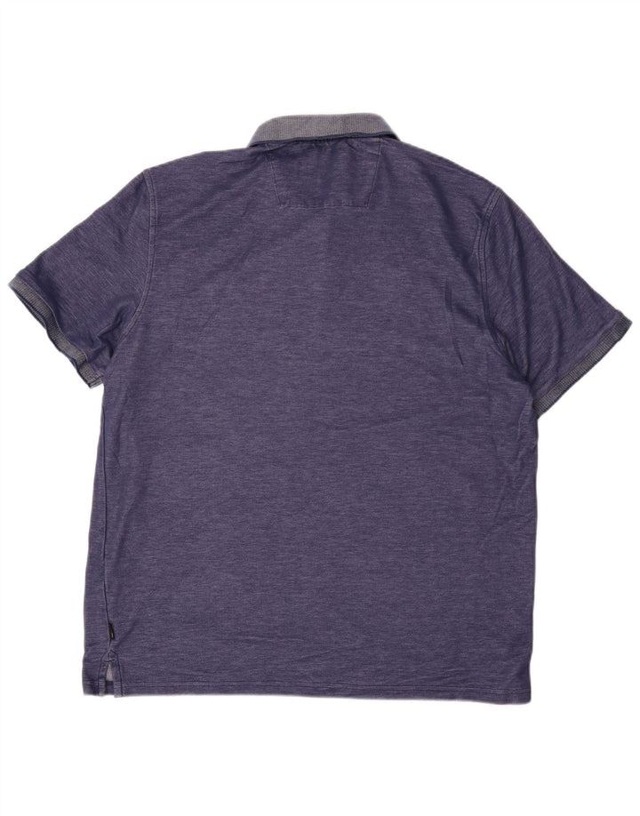 Ανδρικό πουκάμισο πόλο CALVIN KLEIN, μεγάλο μπλε βαμβακερό