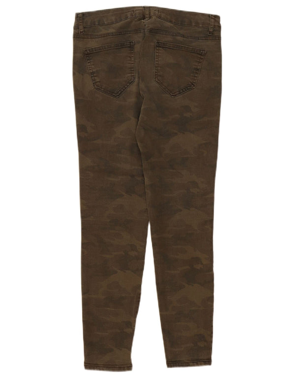 Zara Γυναικείο Slim Casual Παντελόνι EU 38 Small W28 L26 Khaki Camouflage