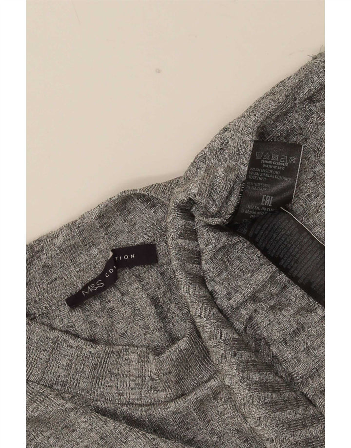 Marks & Spencer Γυναικείο τοπ μακρυμάνικο UK 14 Large Grey Flecked Polyester