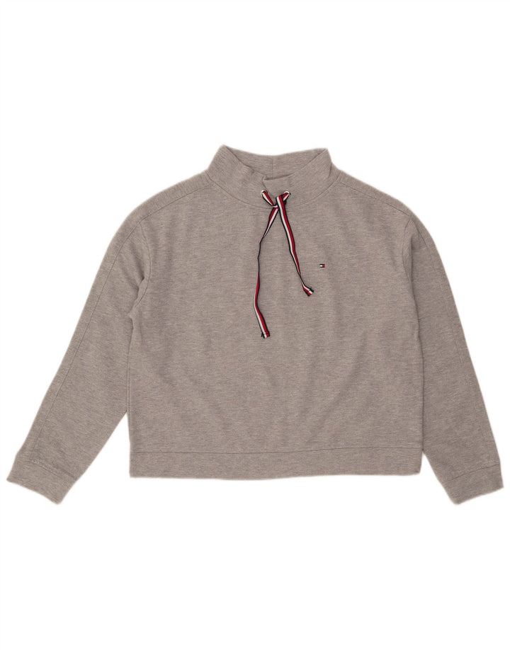 Tommy Hilfiger Γυναικεία φούτερ υπερμεγέθης Crop Jumper UK 10 Small Grey