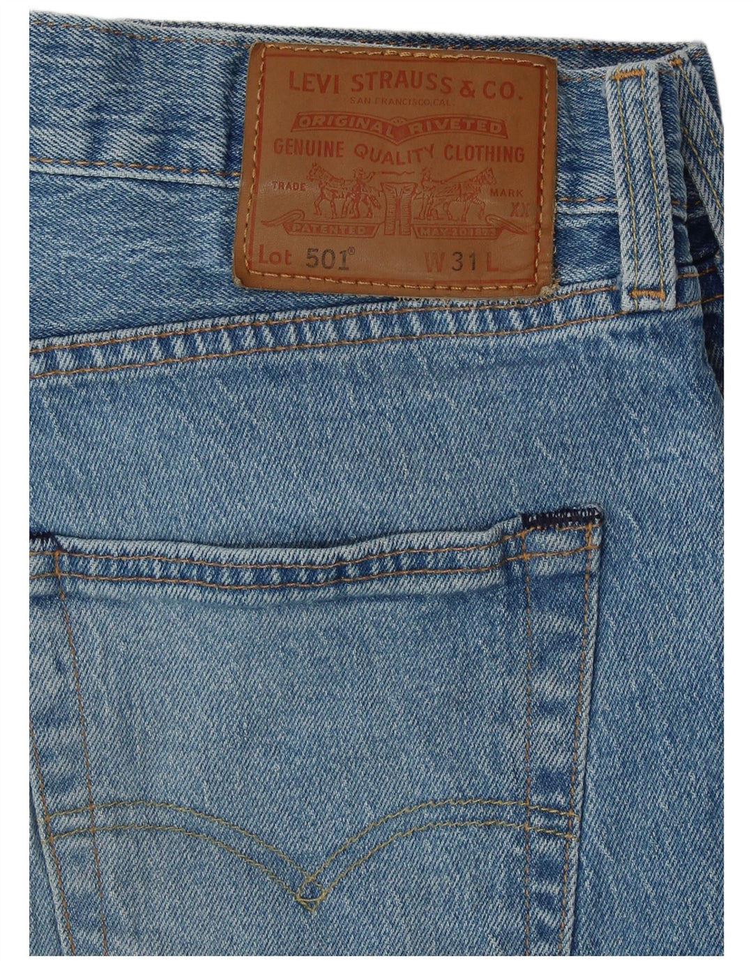 Ανδρικό τζιν σορτς LEVI'S 501 Distressed W31 μεσαίο μπλε βαμβακερό